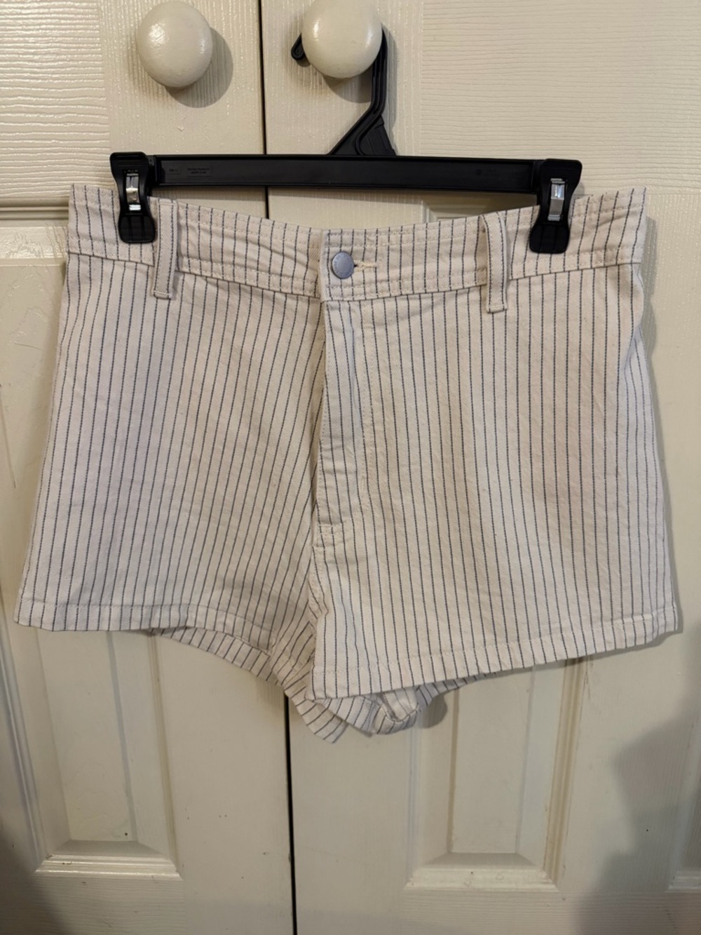 Universal Thread White and Blue Striped Jean Shorts